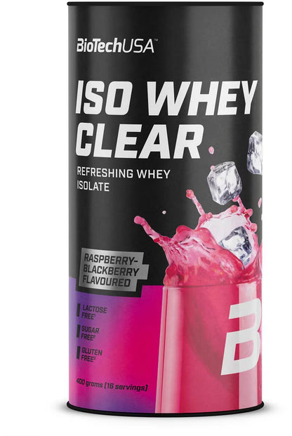 ISO Whey Clear von BioTechUSA, Himbeer-Schwarze-Brombeere Geschmack, laktosefrei, zuckerfrei, glutenfrei