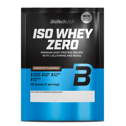 BioTechUSA ISO Whey Zero Schokolade – Premium Whey Protein Isolat mit BCAAs, laktosearm, zuckerfrei