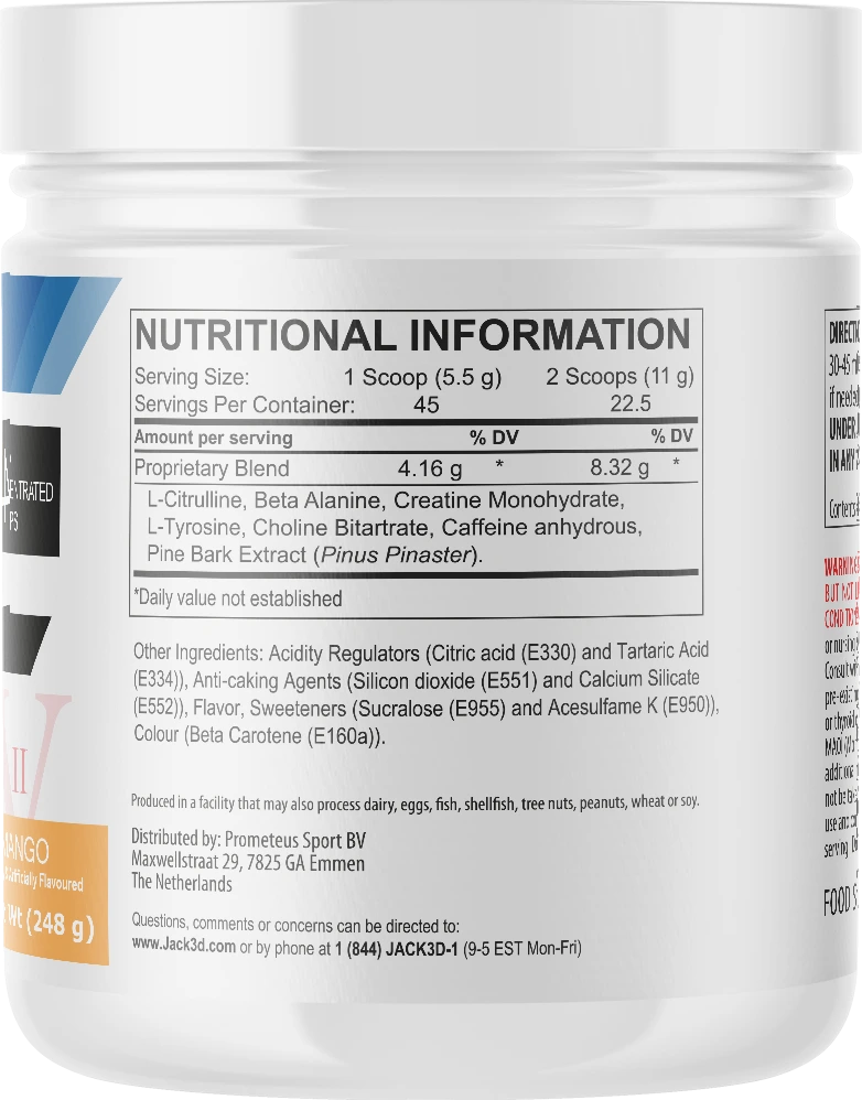 JaCK3D ADVANCED Pre Workout Booster 248g - trainings-booster.de