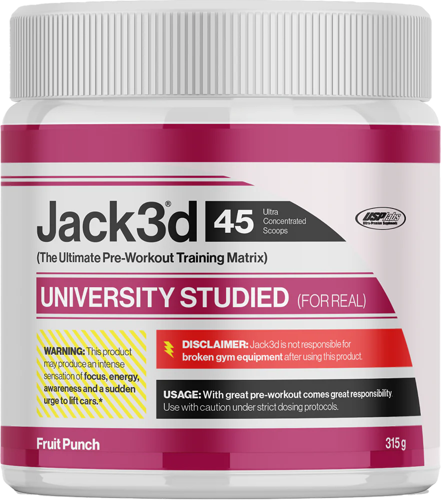 Jack3d 45 Pre-Workout Booster in Fruit Punch, 315g – Ultra konzentrierte Trainingsmatrix für Energie & Fokus