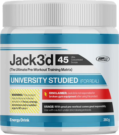 Jack3d 45 Pre-Workout Booster mit Energie und Fokus für intensives Training, 360g Dose