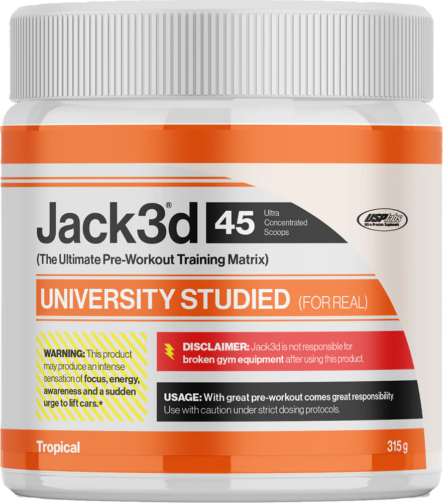 Jack3d 45 Pre-Workout Booster mit Tropical Geschmack, 315g – für Energie & Fokus im Training