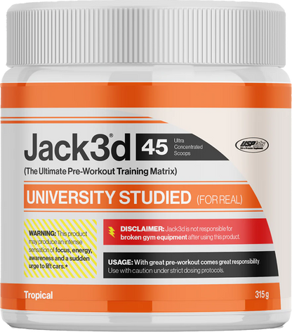 Jack3d 45 Pre-Workout Booster mit Tropical Geschmack, 315g – für Energie & Fokus im Training