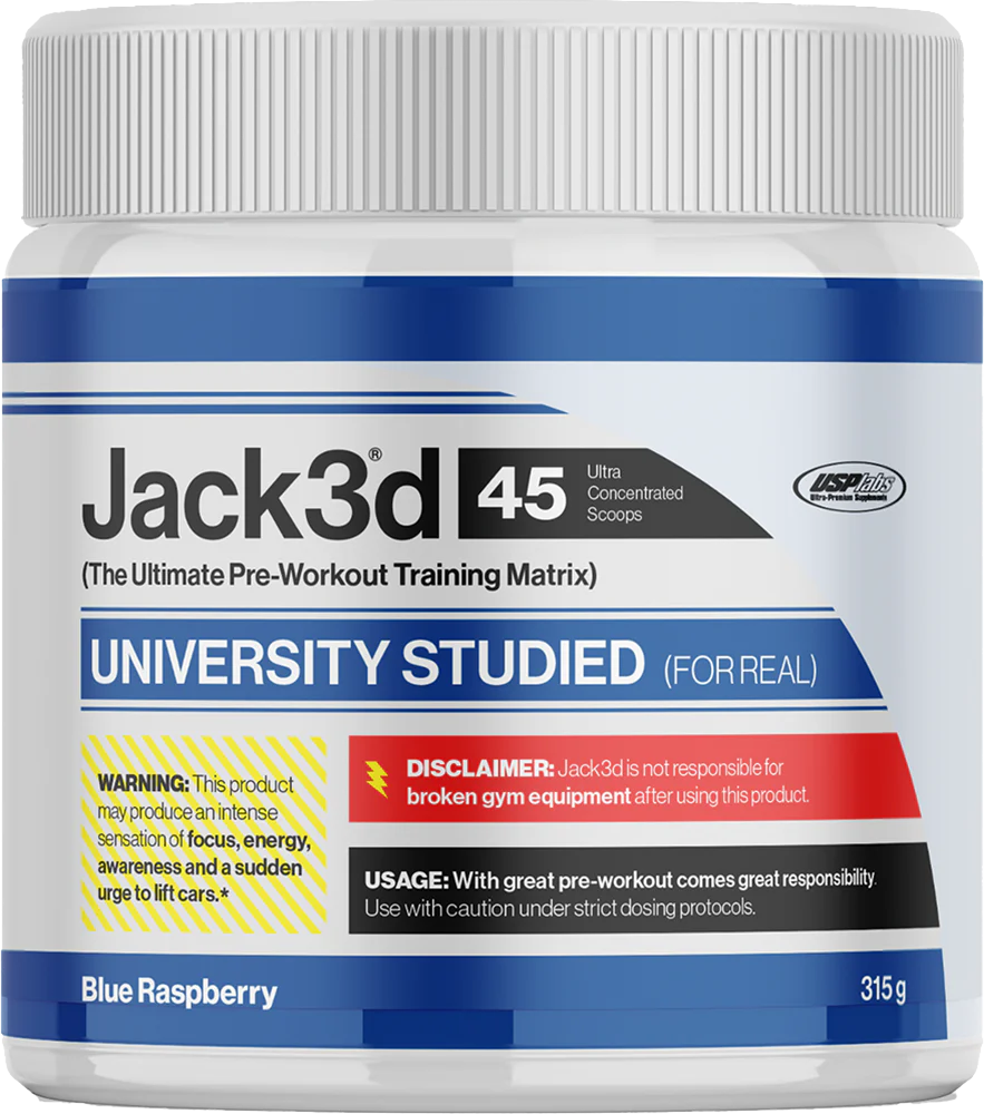 Jack3d 45 Pre-Workout Booster Blue Raspberry, 315g – Ultra konzentriert, university studiert
