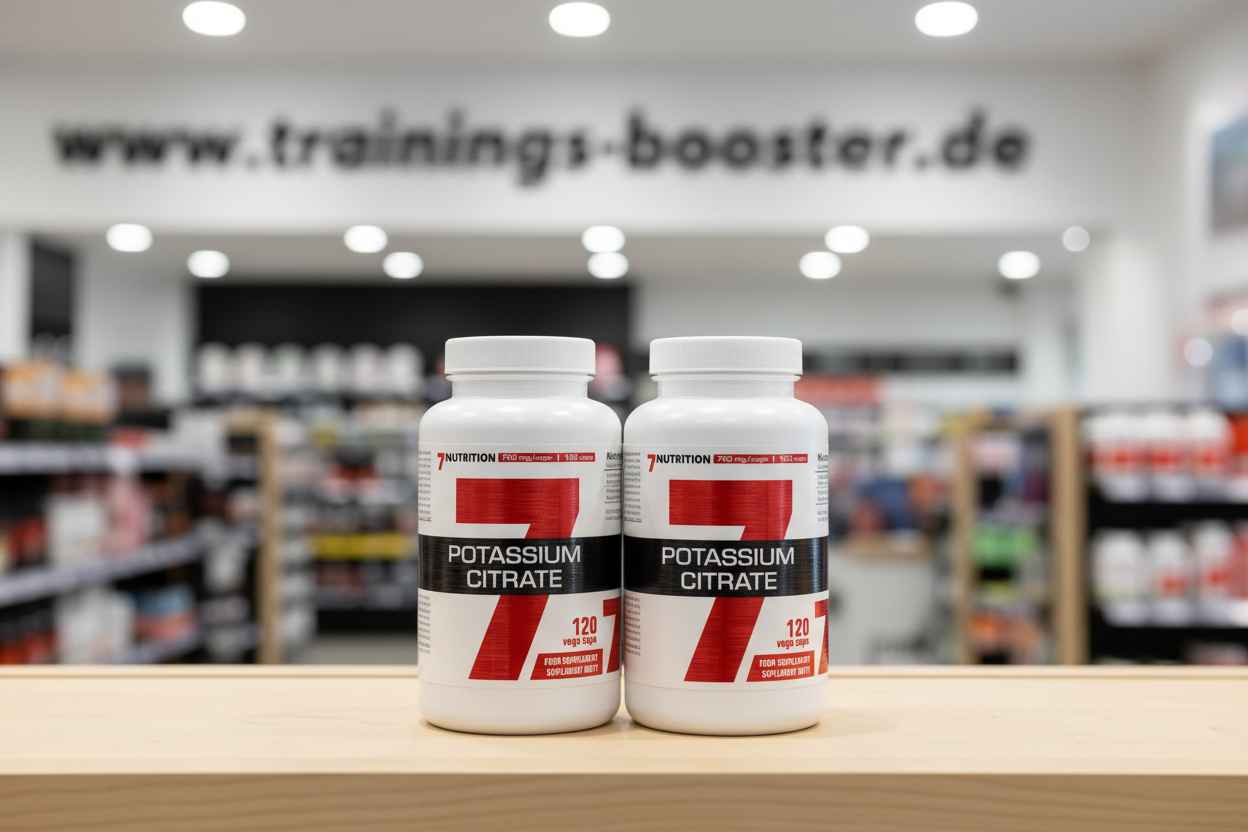 Zwei Flaschen 7NUTRITION Kaliumcitrat, 120 vegane Kapseln, ideal für Sportler und Fitness-Enthusiasten