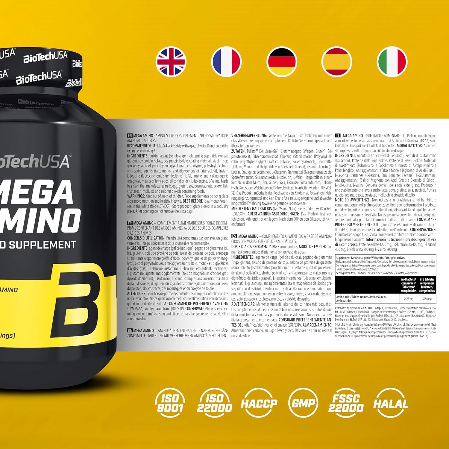 MEGA Amino Tabs - 500 Tabletten - trainings-booster.de