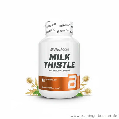 BioTechUSA Milk Thistle Nahrungsergänzung mit 210 mg Silymarin, 60 Kapseln für Sportler und Gesundheit