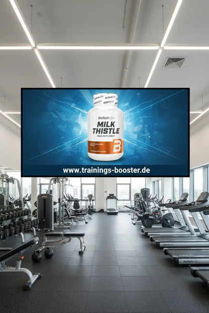 Milk Thistle Nahrungsergänzungsmittel in modernem Fitnessstudio, ideal für Sportler und Training