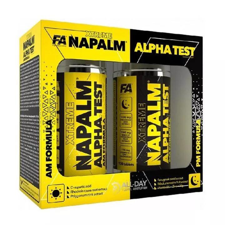 NAPALM ALFA TEST 2x120 Tabs. AM/PM Formular - MHD 11.2024 - trainings-booster.de
