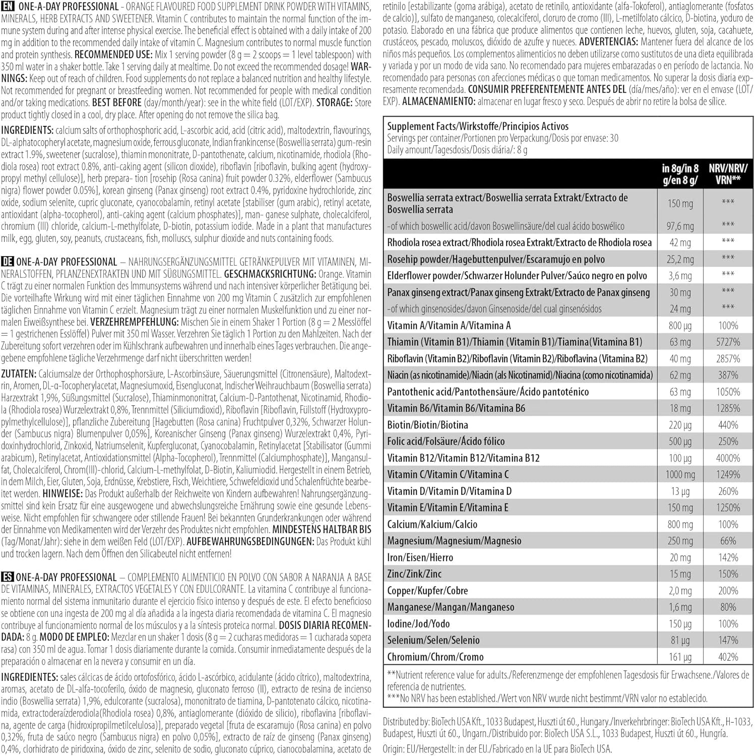 One a Day Professional Multivitamin Pulver - 240g - trainings-booster.de