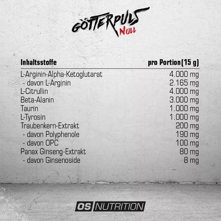 OS Nutrition Götterpuls NULL Pre Workout Booster 300g STIM FREE - trainings-booster.de