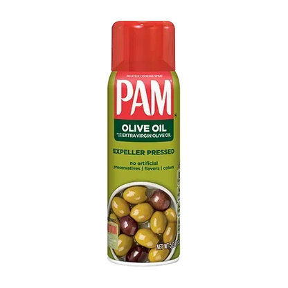 PAM Original Olivenöl-Kochspray in Spraydose, Extra Vergine, mit Abbildung von Oliven