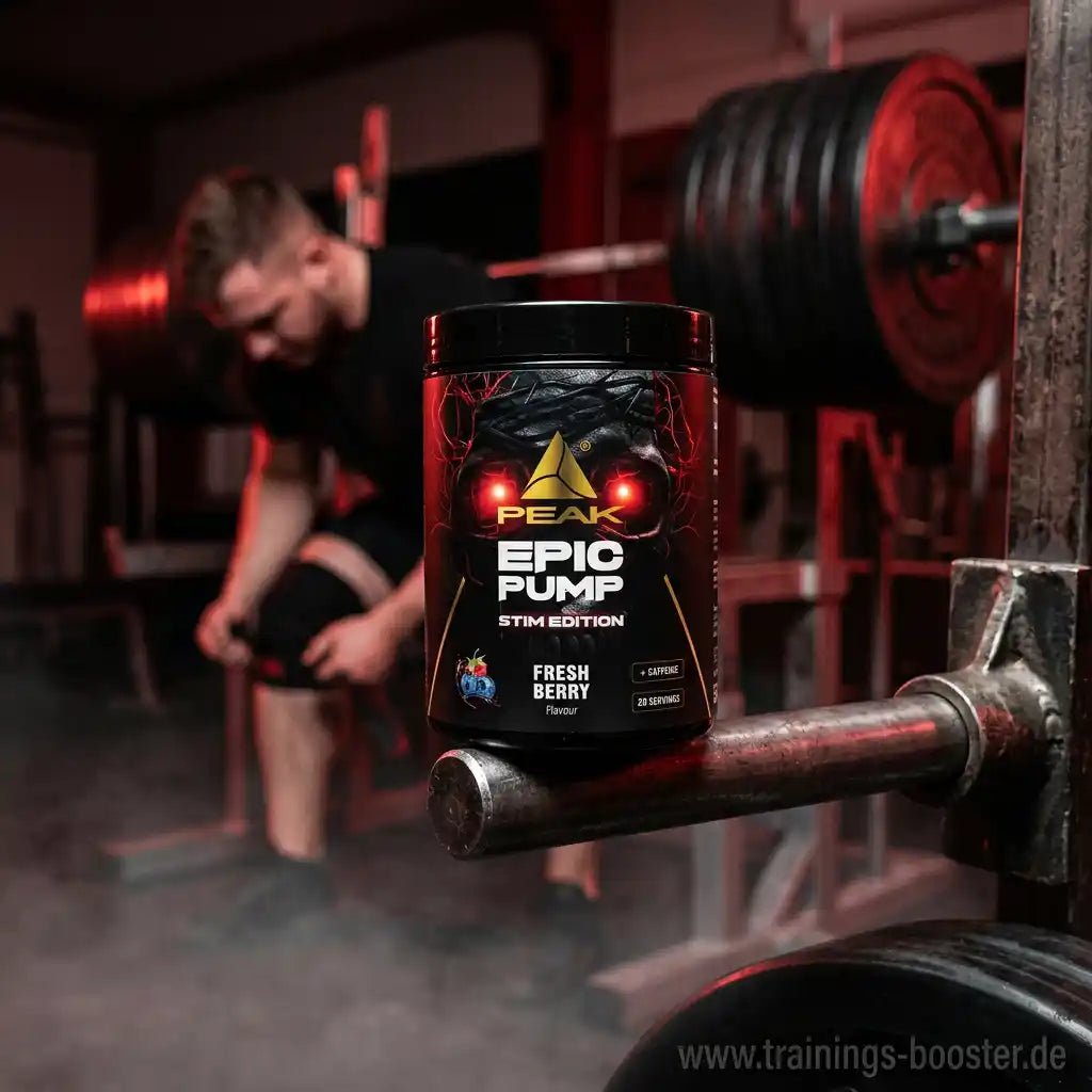 PEAK Epic Pump Stim Edition Nahrungsergänzungsmittel in Fresh Berry im Fitnessstudio