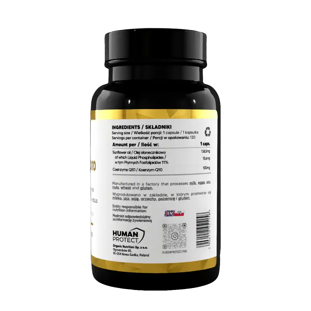 Coenzym Q10 Kapseln mit Inhaltsstoffen, 120 Portionen, für Sport & Gesundheit