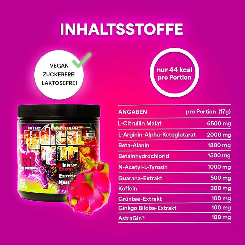 Radical Riot V3 Hardcore Version Pre Workout 340g - trainings-booster.de
