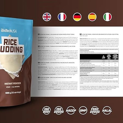 BioTech USA INSTANT RICE PUDDING l 1000g Tüte
