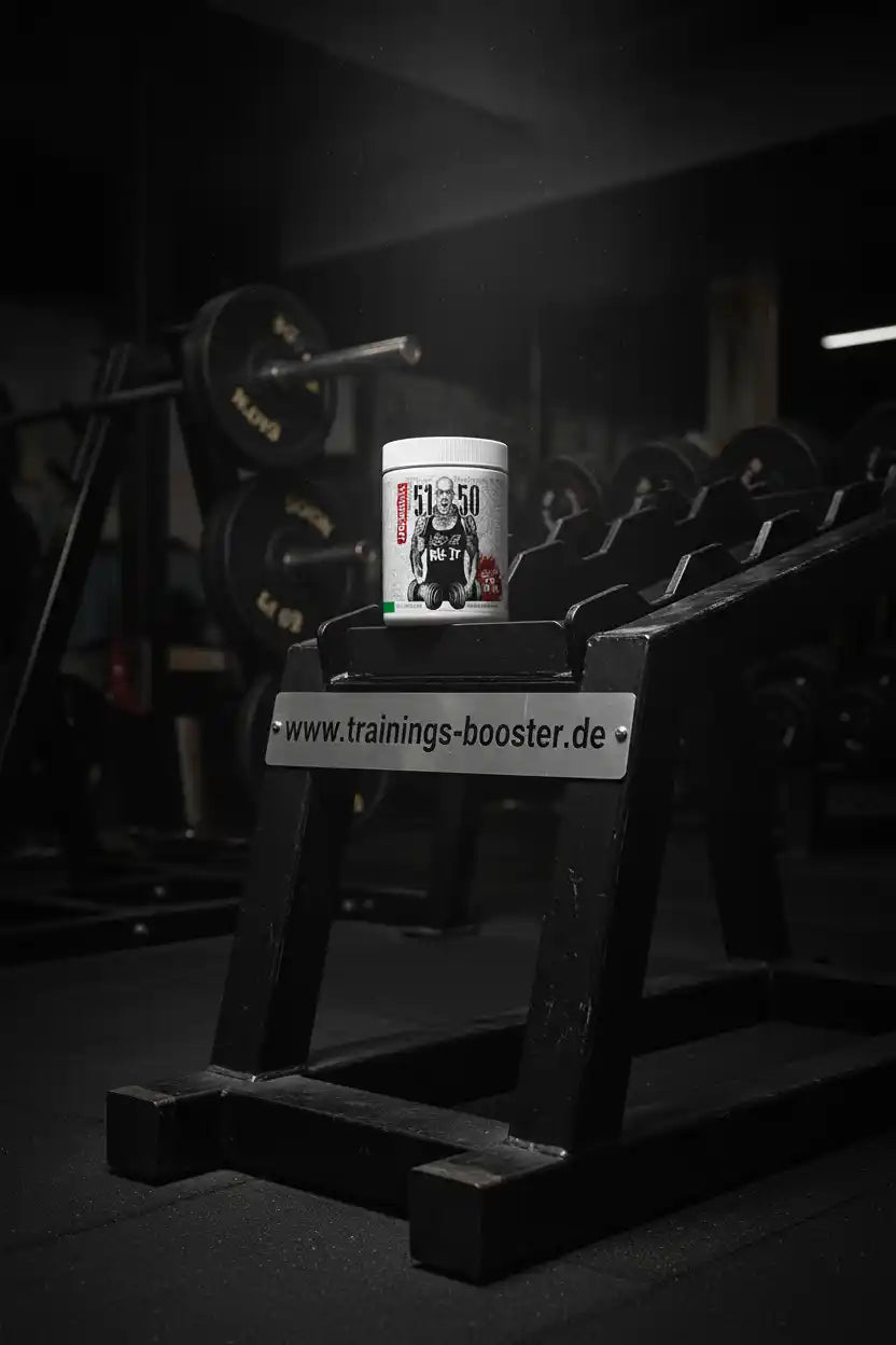 Trainingsbooster 5150 Fatburner auf Hantelbank im Fitnessstudio