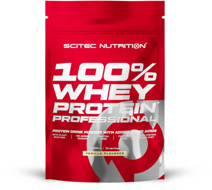 100% Whey Protein Professional, Vanille-Geschmack, glutenfrei, mit Aminosäuren