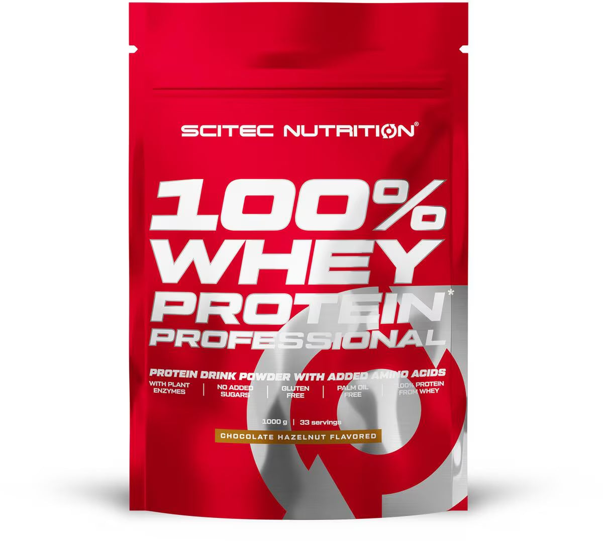 100% Whey Protein Professional, Schokoladen-Haselnuss-Geschmack, glutenfrei, ohne zugesetzten Zucker