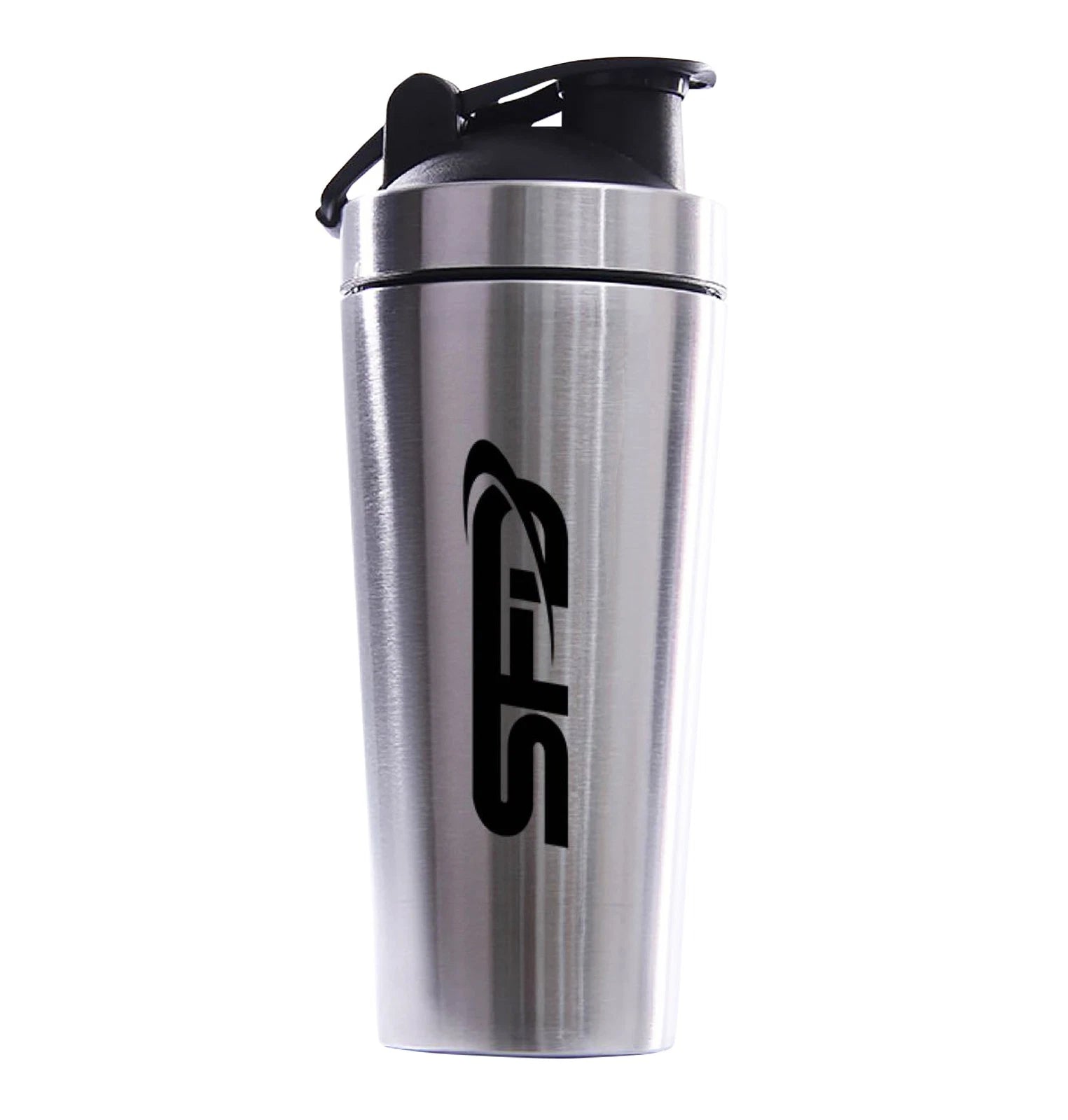 Edelstahl Shaker mit SFD-Logo für Sportnahrung und Booster