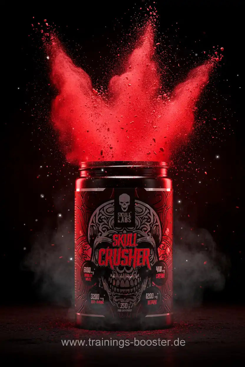Skull Crusher Pre-Workout Booster mit rotem Pulver-Explosion, ideal für Intensivtraining und Muskelaufbau