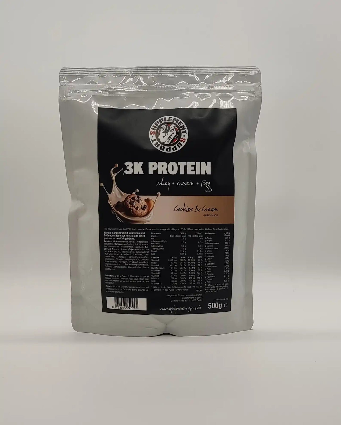 Supplement Support 3 Komponenten Protein 500g - trainings-booster.de