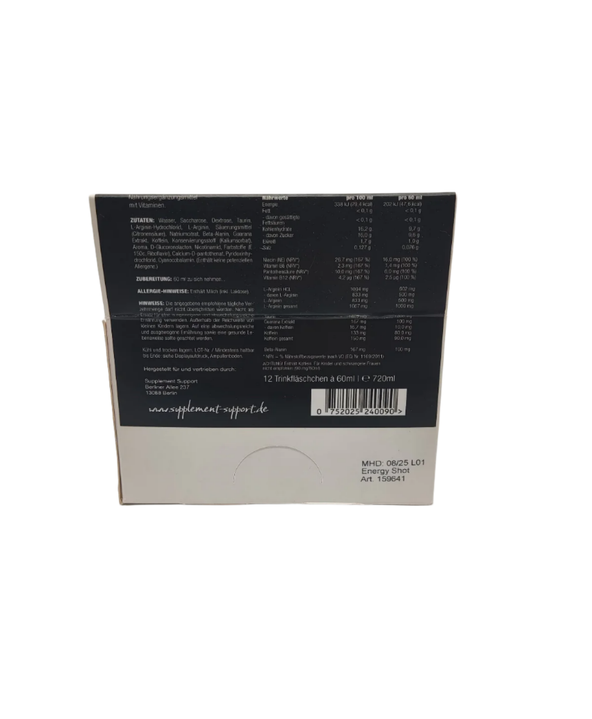 Supplement Support Energy Shot 12x60ml - trainings-booster.de