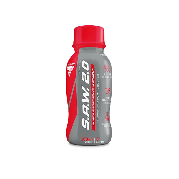 S.A.W. 2.0 Trainingsbooster Shot in roter 100ml Flasche, Nahrungsergänzungsmittel