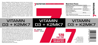 Vitamin D3 + K2 120 Kapseln 2000i.e. - trainings-booster.de
