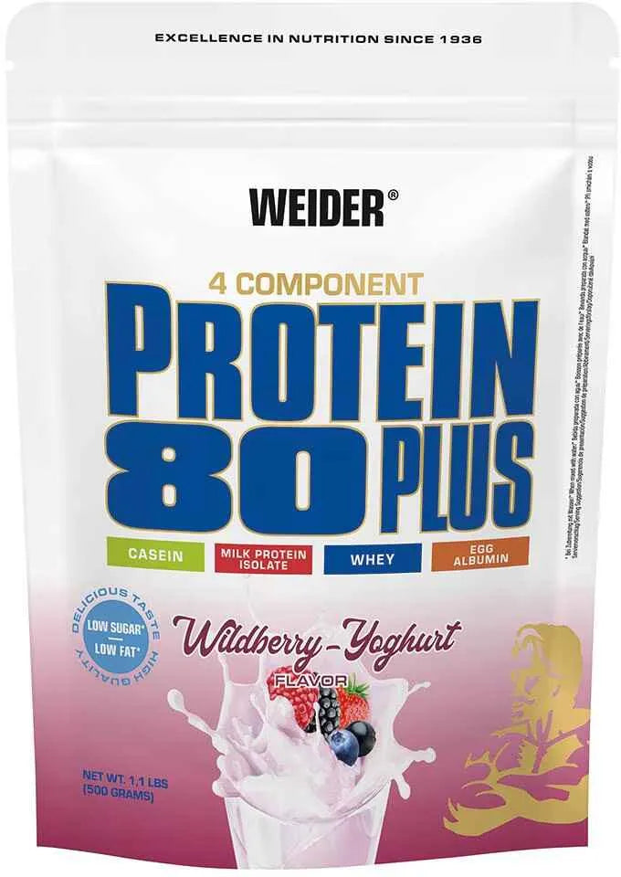 Weider Protein 80 Plus Wildberry-Yoghurt, 4-Komponenten-Proteinpulver mit Casein, Whey & Eiweiß