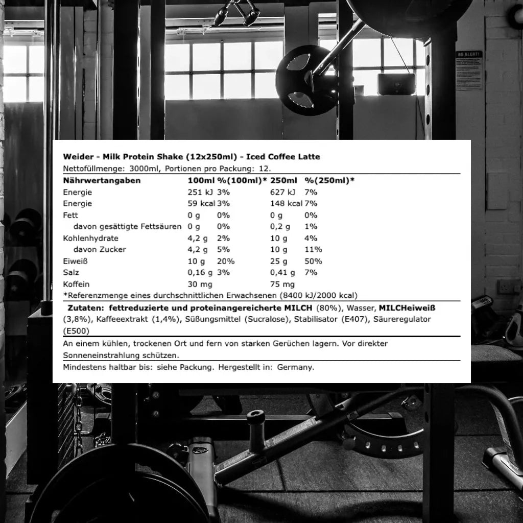 Weider Protein Coffee,250 ml Dose (inkl. Pfand), Iced Coffe Latte - trainings-booster.de