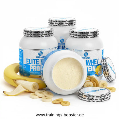 Yava Labs Elite Whey Protein Pulver mit Banane, ideal für Sportler und Fitness-Enthusiasten