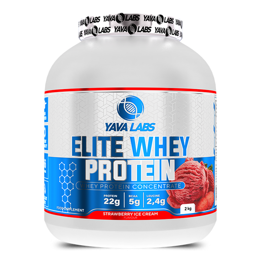 Yava Labs Elite Whey Protein, Erdbeer-Eis-Creme Geschmack, 2 kg, Nahrungsergänzungsmittel für Sportler