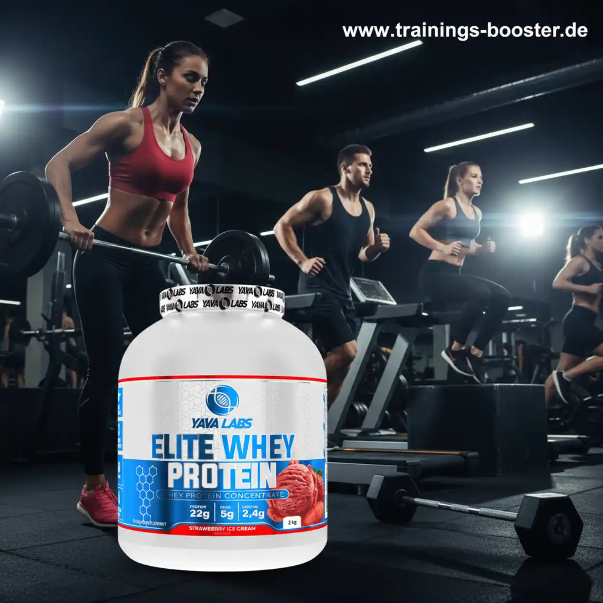 YAVA LABS Elite Whey Protein Konzentrat Strawberry Ice Cream für den Muskelaufbau