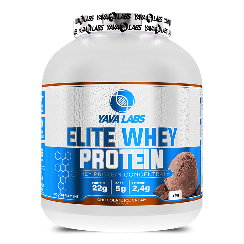 YAVA LABS Elite Whey Protein, Schokoladeneis-Geschmack, 2kg, Protein 22g pro Portion