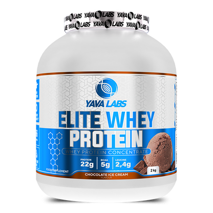 YAVA LABS Elite Whey Protein, Schokoladeneis-Geschmack, 2kg, Protein 22g pro Portion