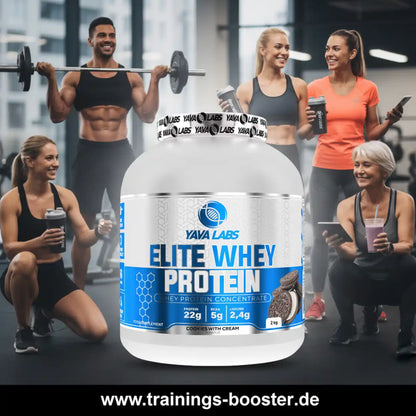 YAVA LABS Elite Whey Protein Cookies and Cream Pulver für Muskelaufbau
