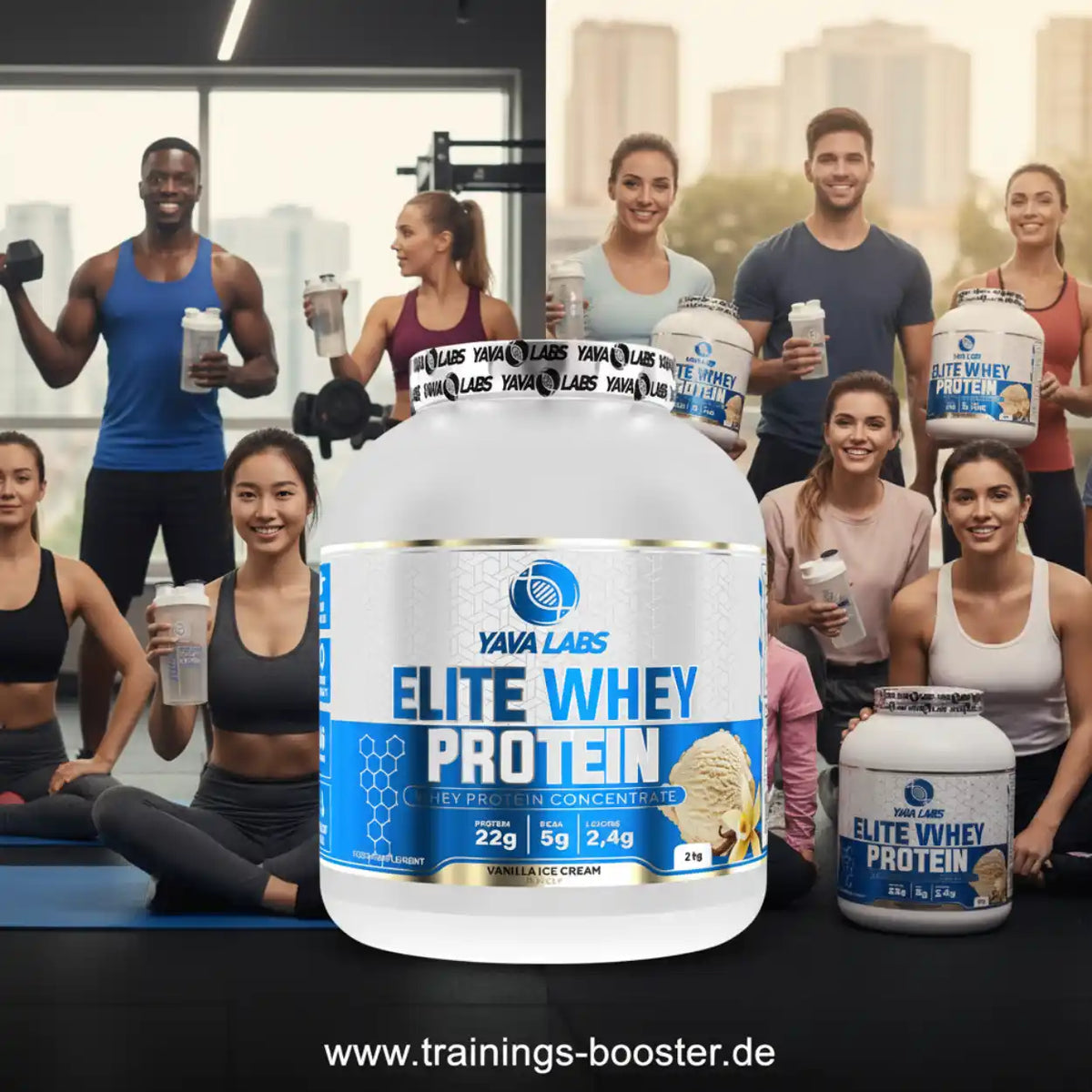 Yava Labs Elite Whey Protein Vanille Eis für Muskelaufbau und Sportler