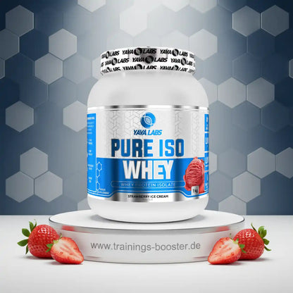 Yava Labs Pure Iso Whey Protein Isolate, Erdbeer-Eis-Creme Geschmack, 1kg